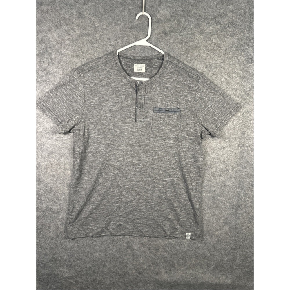 Mens‎ Lucky Brand Gray Short Sleeve Shirt Size Large - Picture 5 of 6